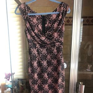 Rock Steady pink & black floral lace shift dress